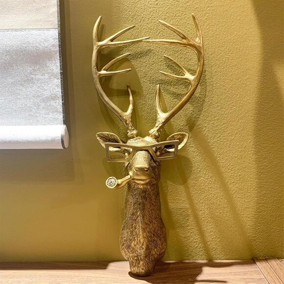 NEW Animal Heads Wall Decor, Faux Deer Head Mount, iSculptures Wall Decor, Resin - Picture 1 of 8